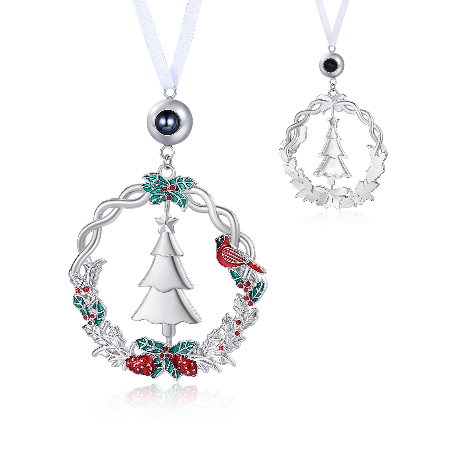 Personalised Projection Christmas Wreath Ornament Decoration