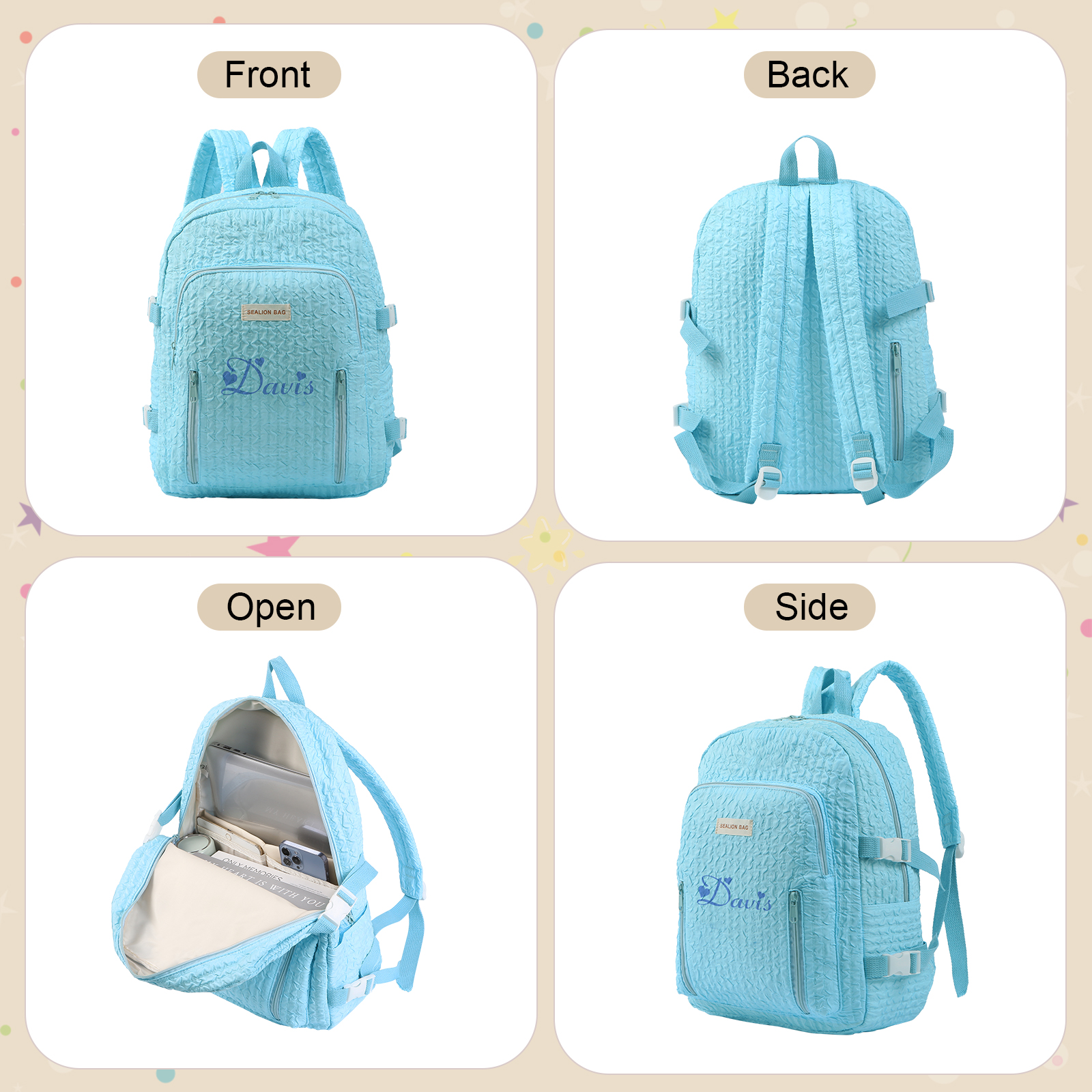 Personalised School Bag with Custom Name – Back to School Gift for Kids | Jessemade