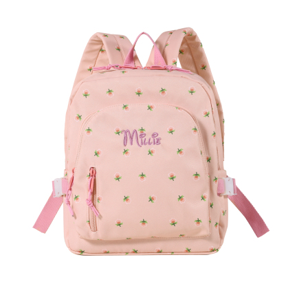 Personalised Kids School Bag with Name & Flowers – Back to School Gift | Jessemade