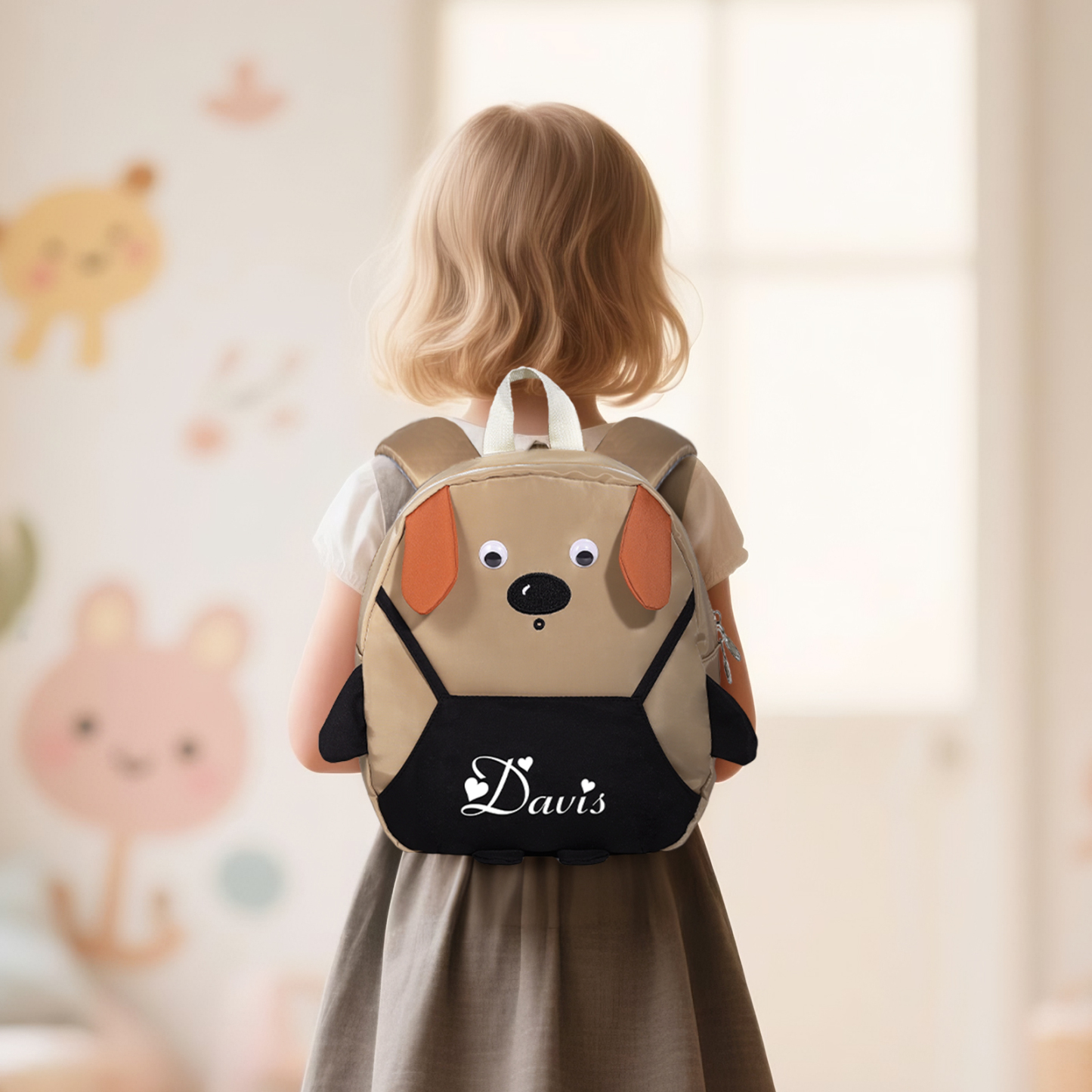Personalised Kids Dog Backpack with Custom Name – Back to School Gift | Jessemade