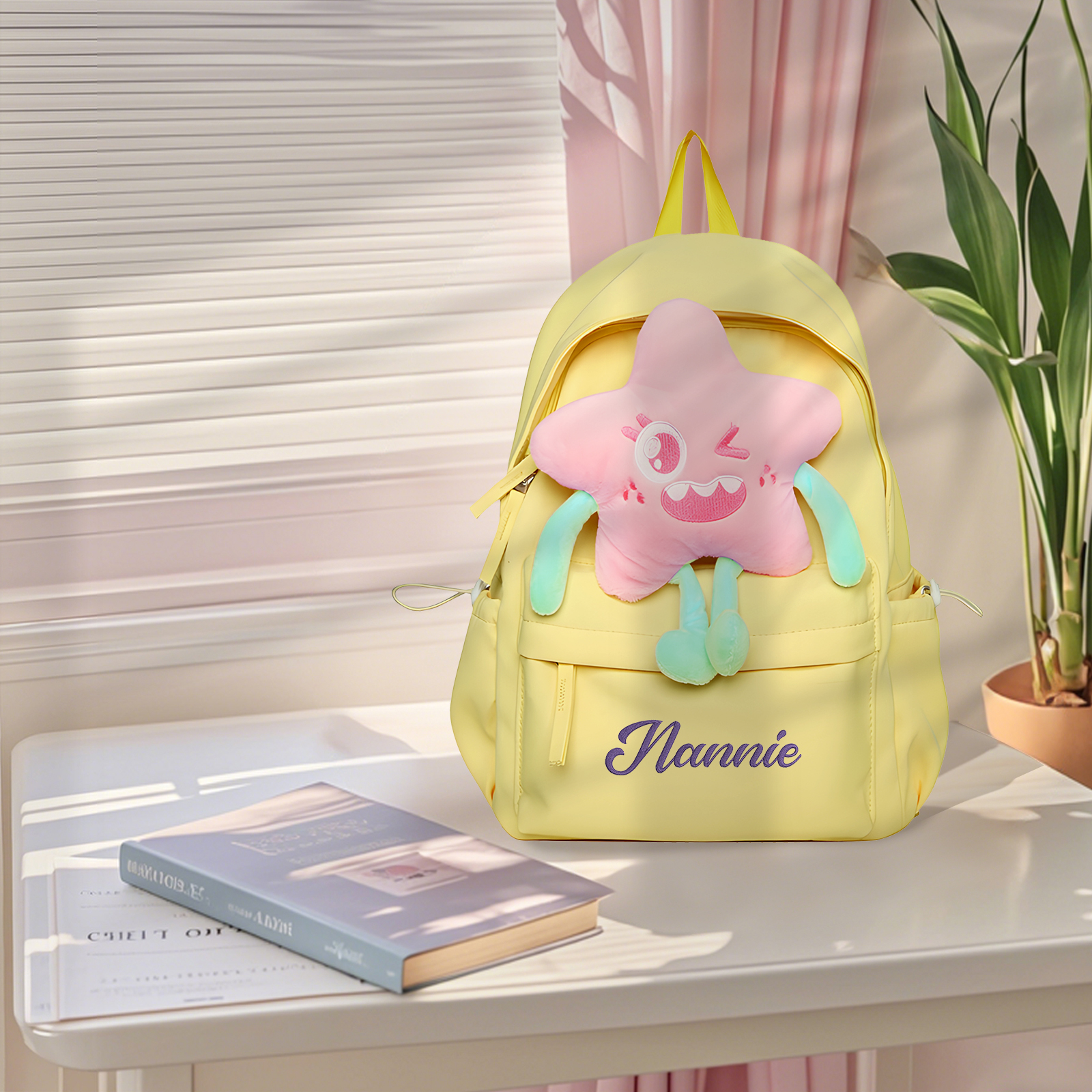 Personalised Star Backpack with 1 Custom Name and Colour, 5 Colours | Jessemade