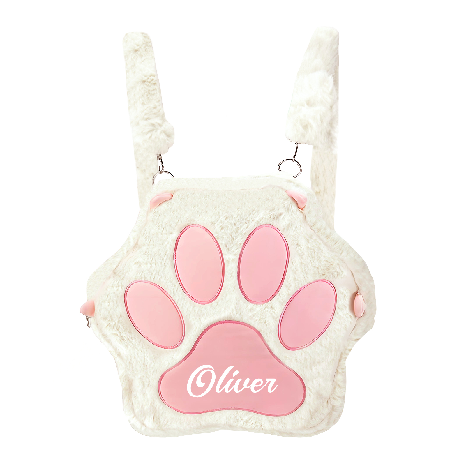 Personalised Paw Print Kids Backpack – Custom Name Plush Rucksack, Adorable Animal Paw Bag (6 Colours Available) – Back to School Gift | Jessemade