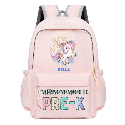 Personalised Unicorn Children's Backpack – Custom Name & Message, Magical School Rucksack for Girls (Multiple Colours) – Back to School Gift | Jessemade