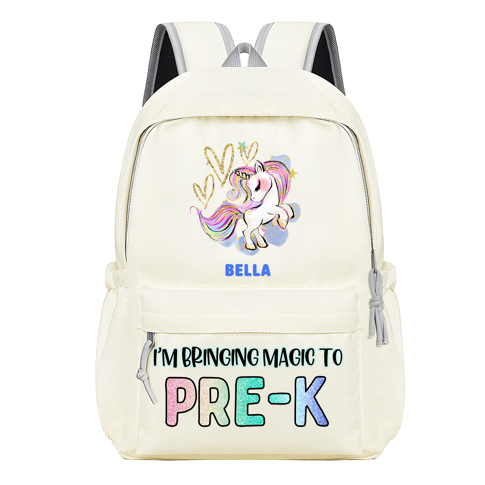 Personalised Unicorn Children's Backpack – Custom Name & Message, Magical School Rucksack for Girls (Multiple Colours) – Back to School Gift | Jessemade