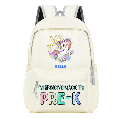 Personalised Unicorn Children's Backpack – Custom Name & Message, Magical School Rucksack for Girls (Multiple Colours) – Back to School Gift | Jessemade