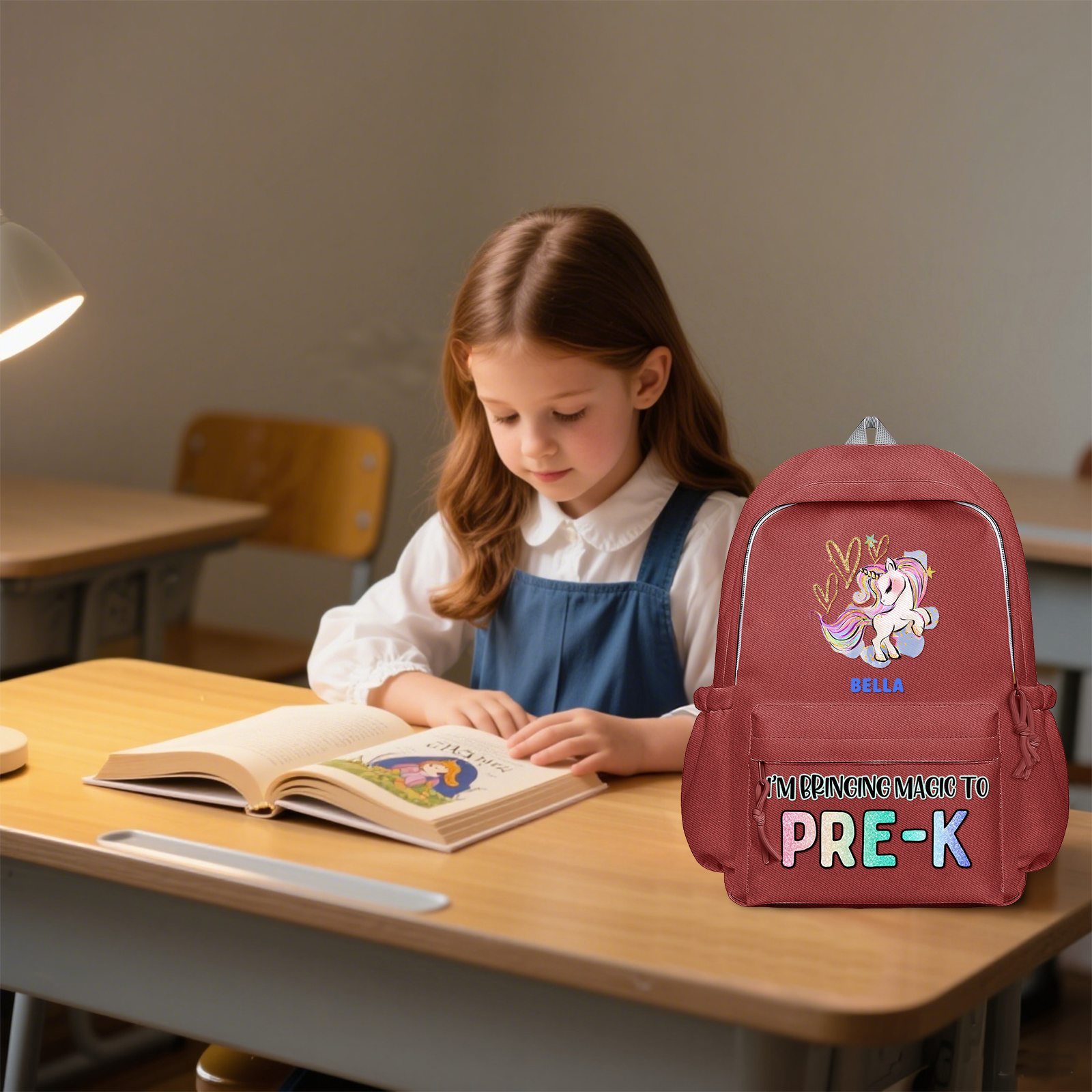 Personalised Unicorn Children's Backpack – Custom Name & Message, Magical School Rucksack for Girls (Multiple Colours) – Back to School Gift | Jessemade