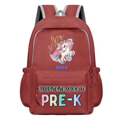 Personalised Unicorn Children's Backpack – Custom Name & Message, Magical School Rucksack for Girls (Multiple Colours) – Back to School Gift | Jessemade