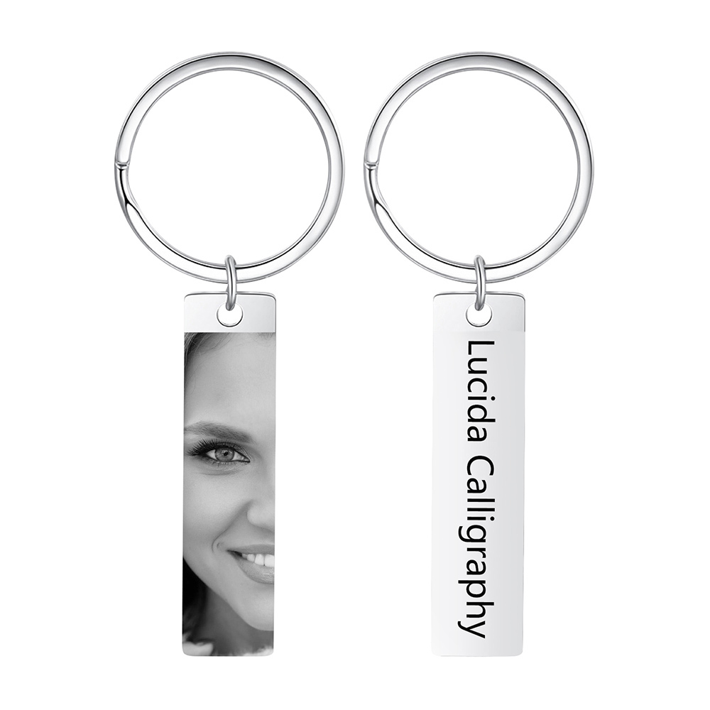 Custom Eye Photo Stainless Steel Keyring - Available in Silver & Gold & Black - Christmas Gift for Him | Jessemade