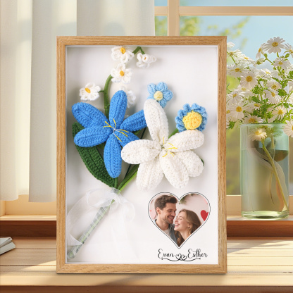 Crochet Flower Box custom photo name text Birthday for her | Jessemade