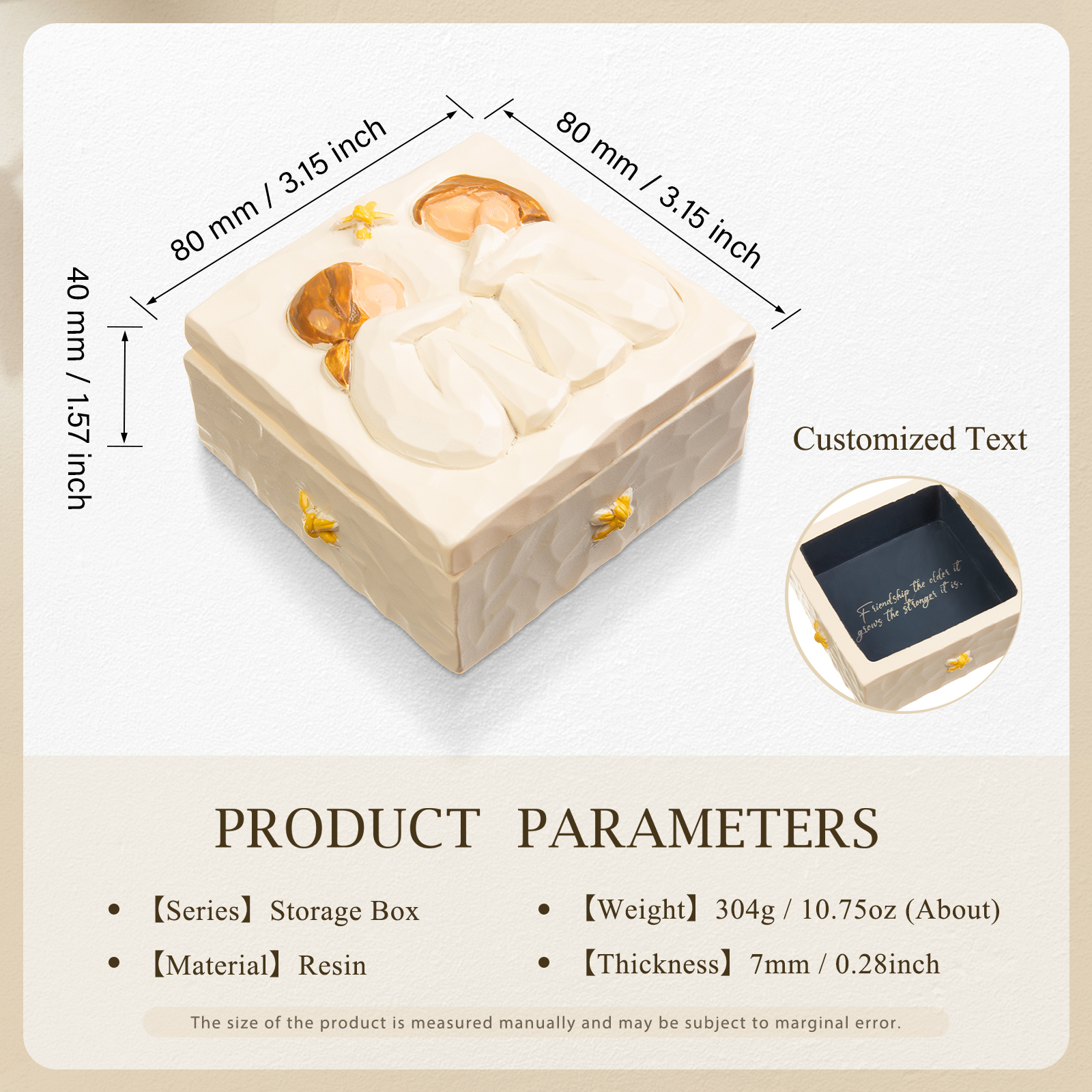 Personalised Friendship Memory Storage Box – Custom Resin Keepsake Gift for Girls | Jessemade