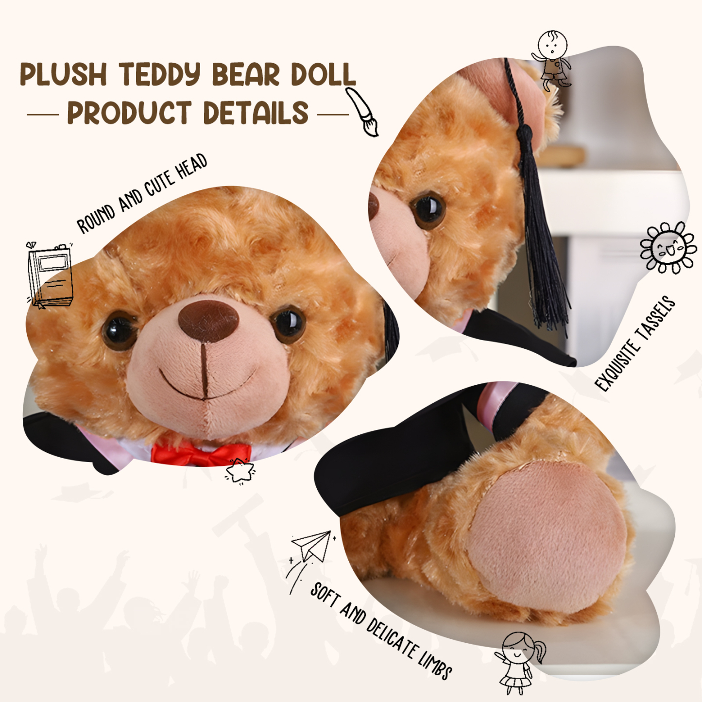 Custom Graduation Teddy Bear – Personalised Plush Keepsake with Name & Year | Jessemade