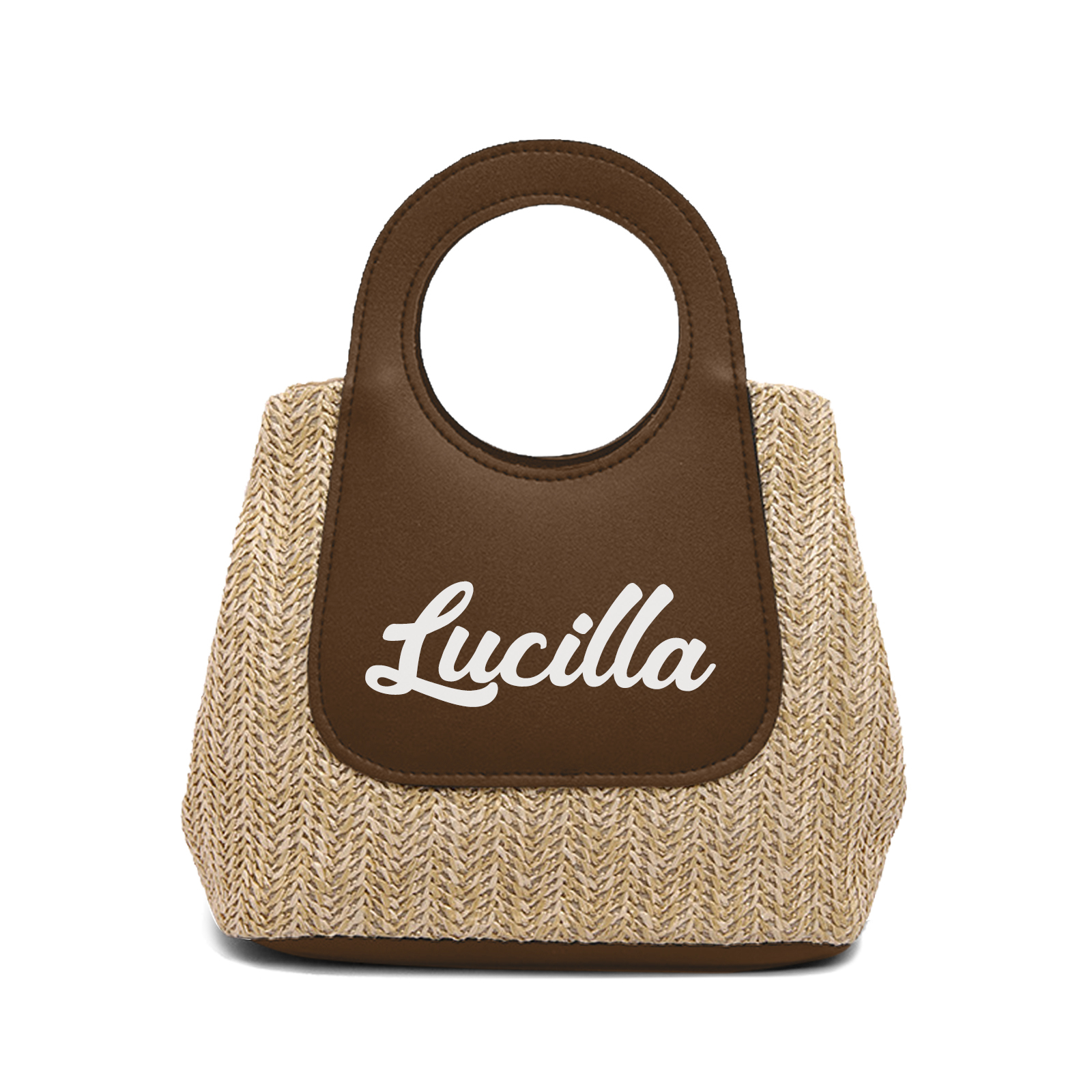 Personalised Straw Handbag – Custom Name Beach Bag for Women | Jessema