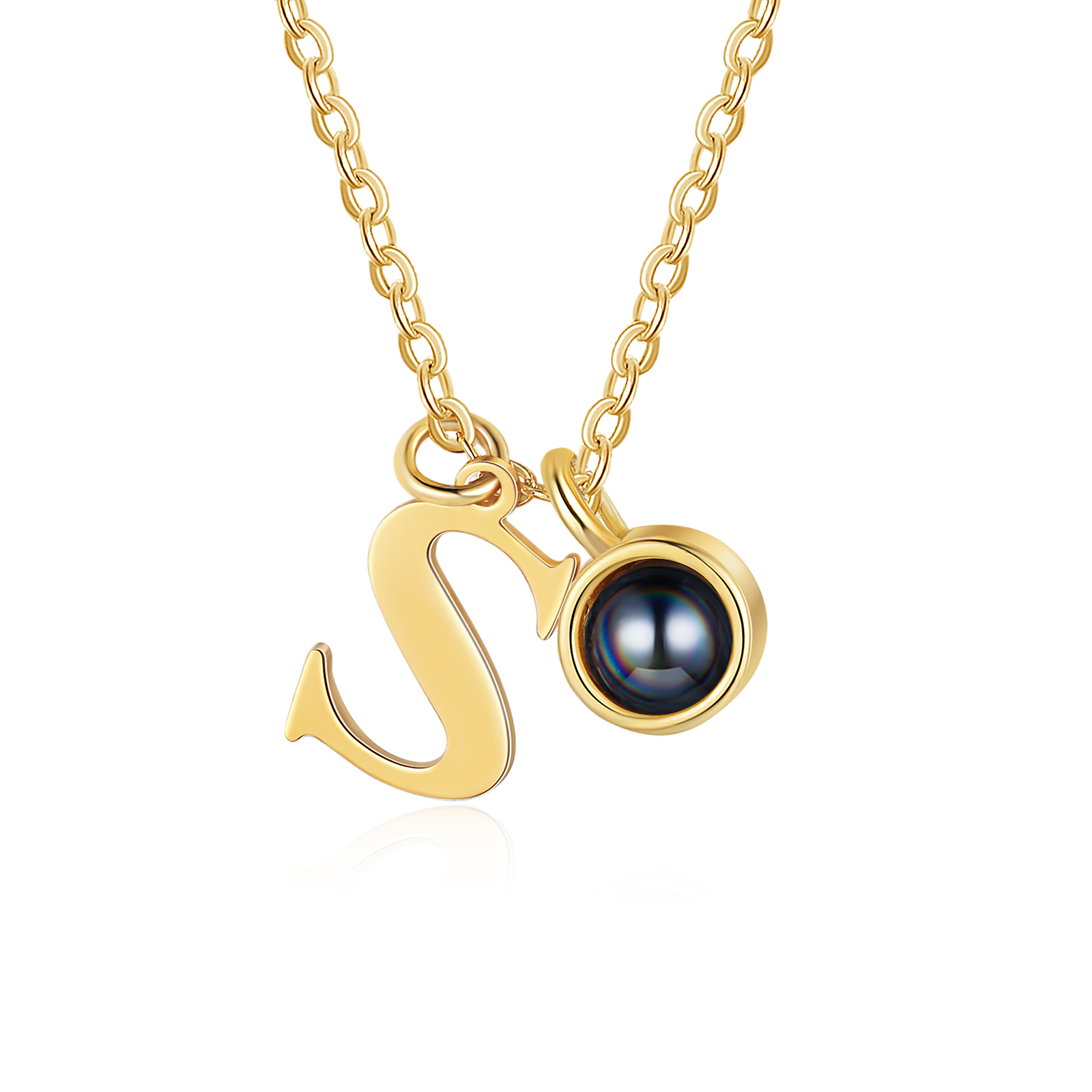 Personalised Initial & Photo Projection Necklace