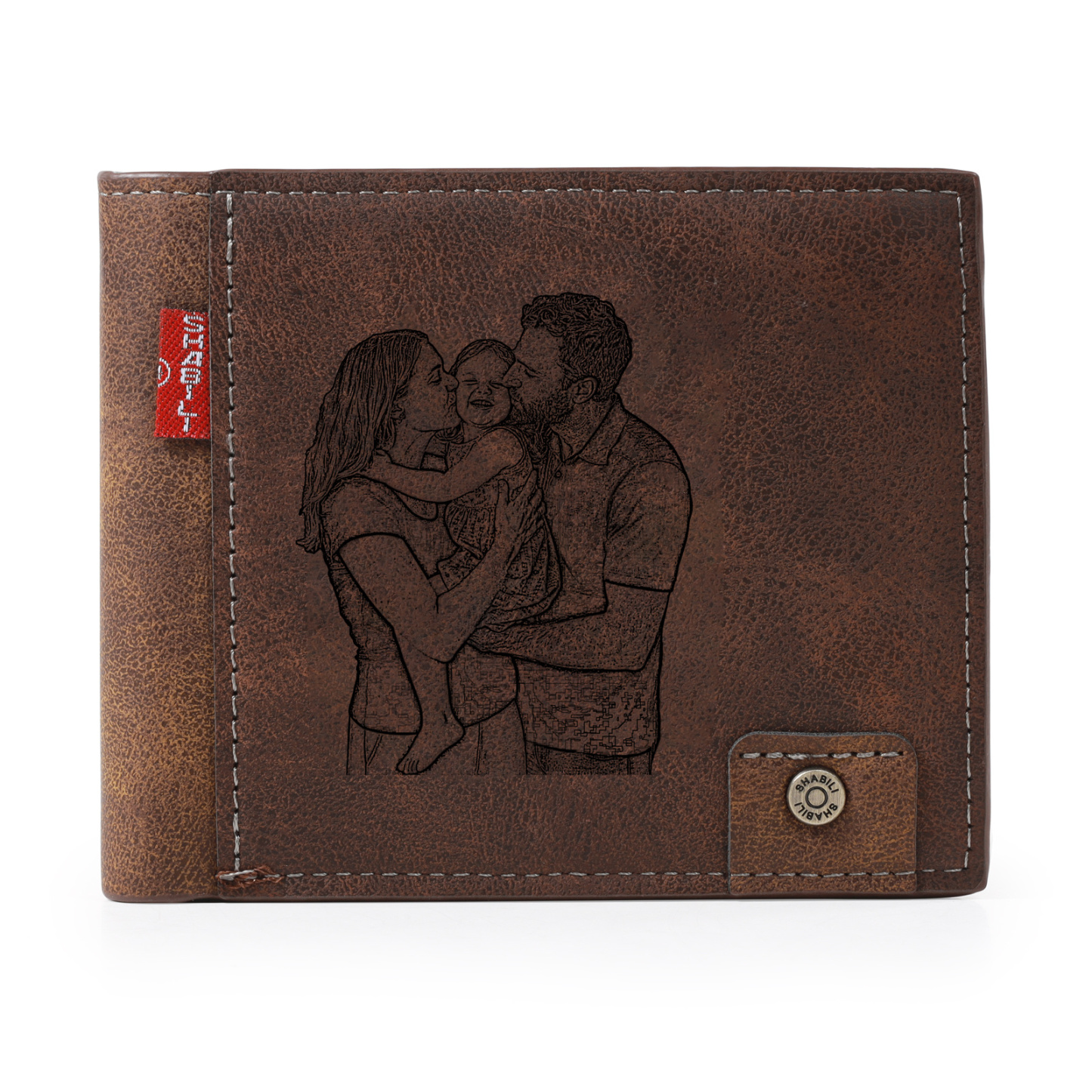 Personalised Men’s Wallet Made From Genuine Leather With an Engraved Photo and Name
