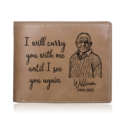 Personalised PU Memorial Leather Wallet Custom Photo Keepsake Memorial Gift | Jessemade