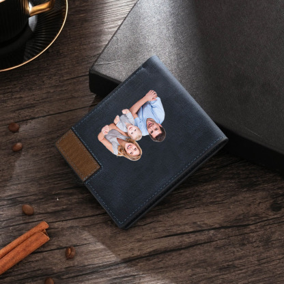 Personalised Men’s Wallet – Custom Photo & Song Design, Engraved Music QR Code on Back – Valentine’s Day Gift for Him | Jessemade