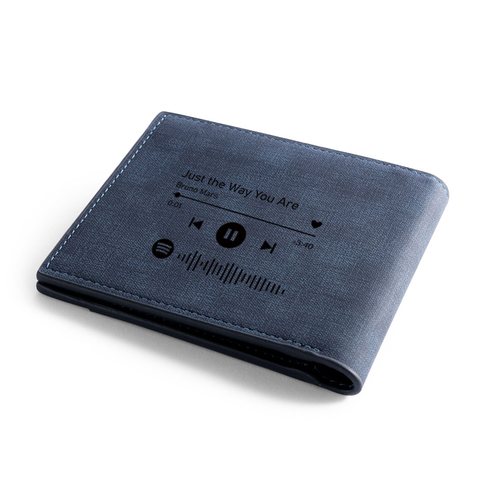 Personalised Men’s Wallet – Custom Photo & Song Design, Engraved Music QR Code on Back – Valentine’s Day Gift for Him | Jessemade