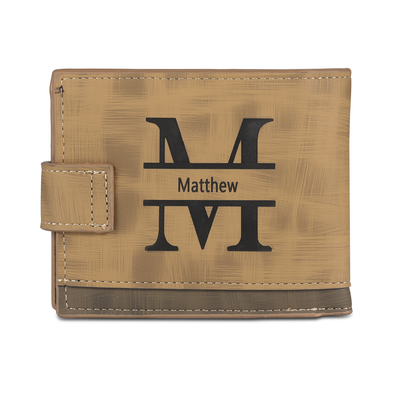 Personalised Men's Leather Wallet with Custom Photo & Name & Letter - Christmas Gift for Him | Jessemade