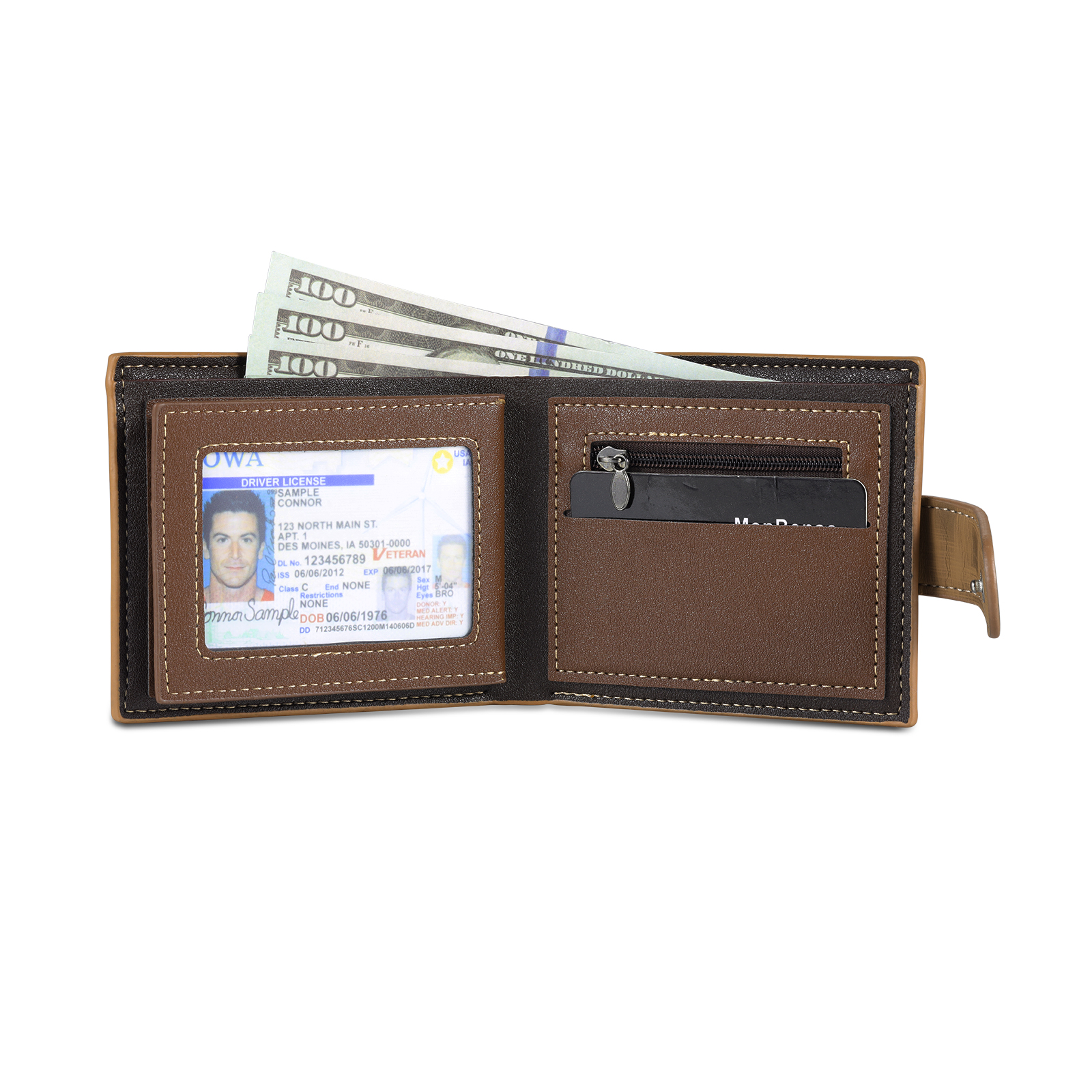 Personalised Men's Leather Wallet with Custom Photo & Name & Letter - Christmas Gift for Him | Jessemade
