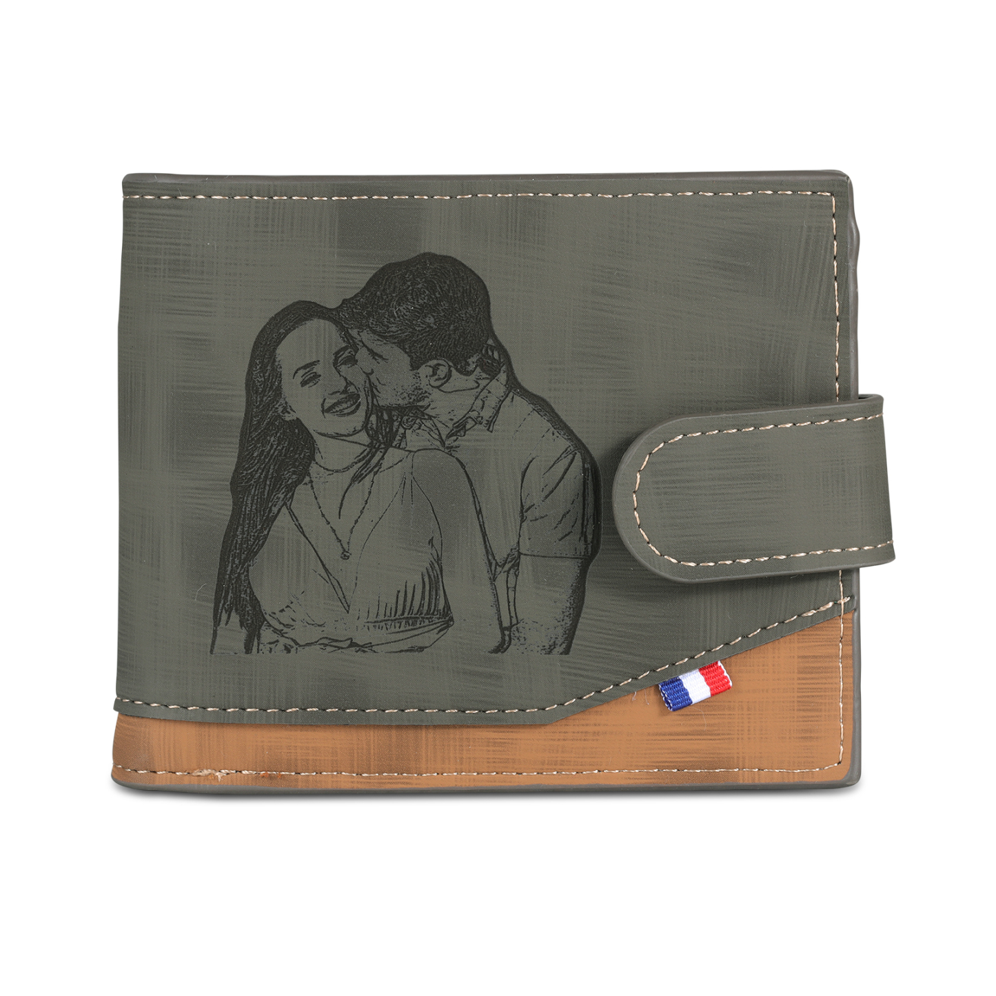 Personalised Men's Leather Wallet with Custom Photo & Name & Letter - Christmas Gift for Him | Jessemade