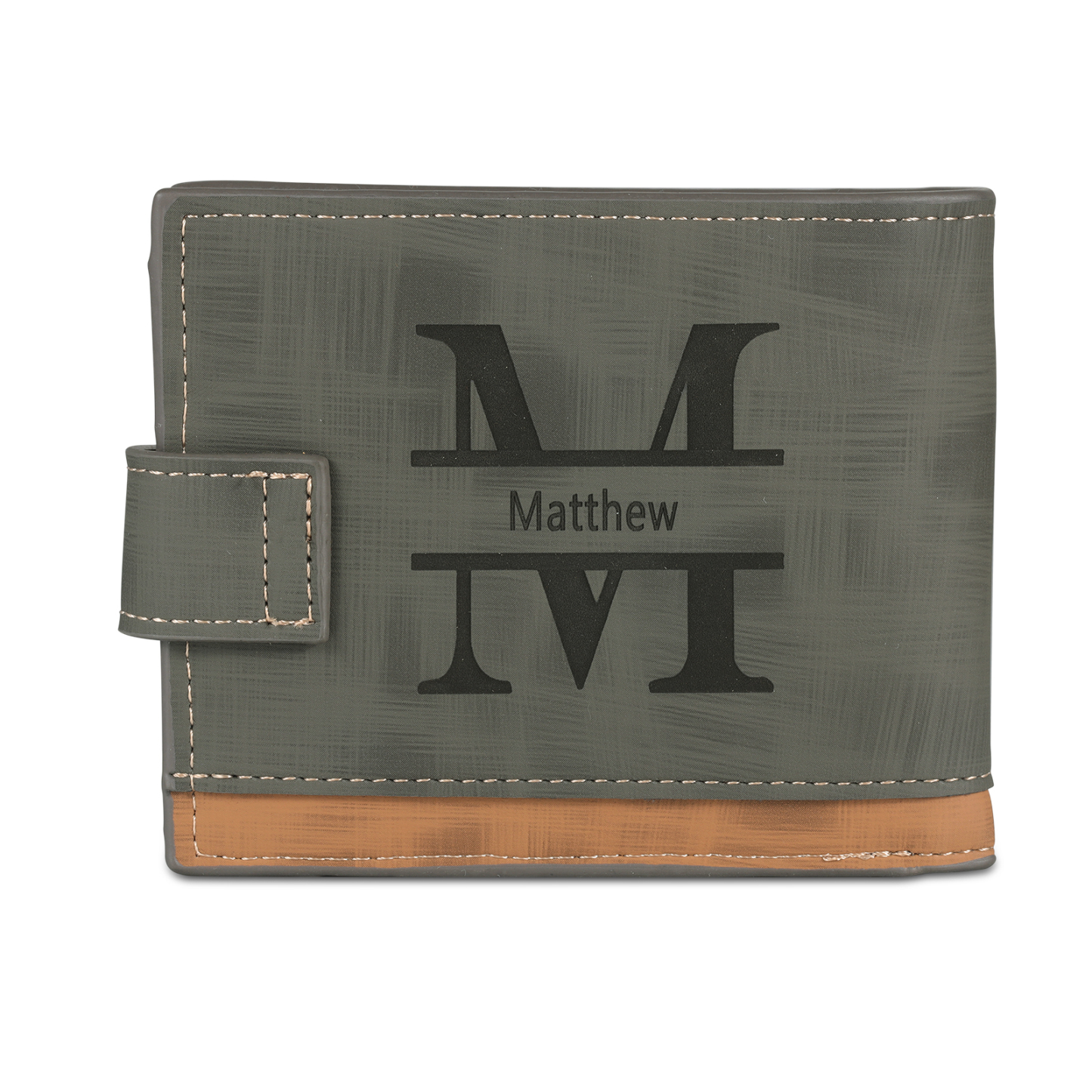 Personalised Men's Leather Wallet with Custom Photo & Name & Letter - Christmas Gift for Him | Jessemade