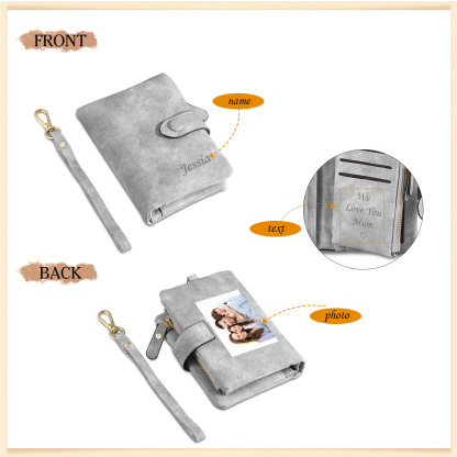 Personalised Women's Wallet Custom Photo & Name & Text Women's Folding Wallet for Her | Jessmade