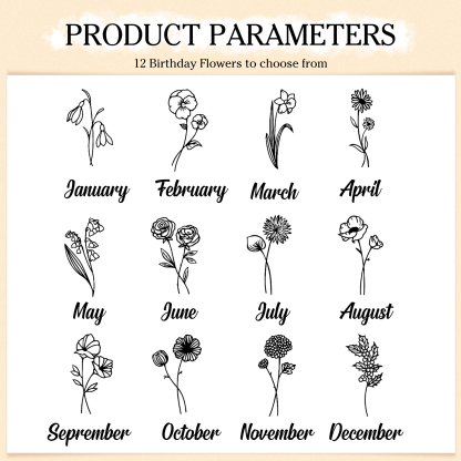 Personalized Name and Birthday Flower PU Women's Three Layer Folding Wallet Gift for Her