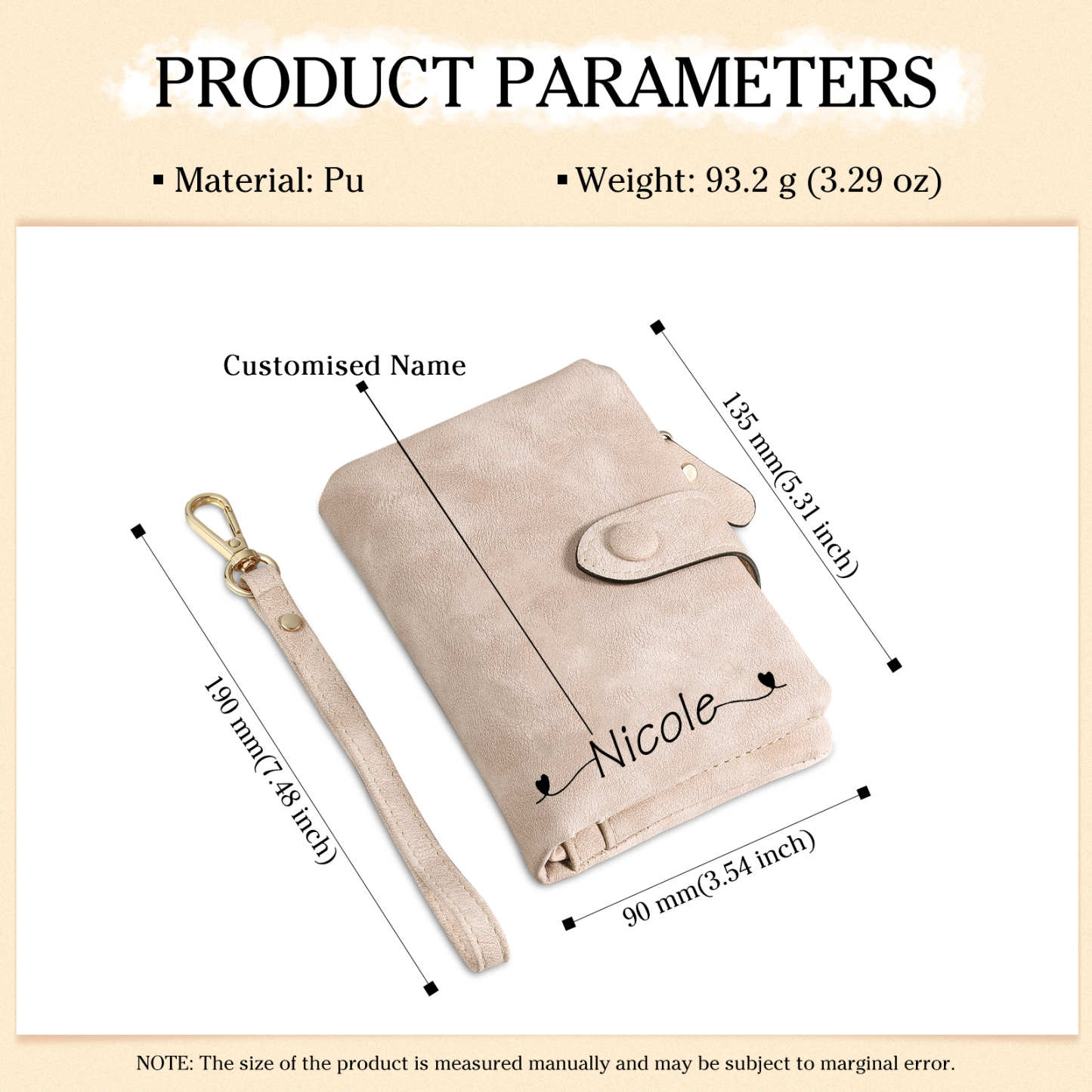 Personalised Women's Wallet Custom Birth Flower and Name PU Leather Wallet Gift for Her | Jessmade