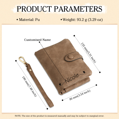 Personalised Women's Wallet Custom Birth Flower and Name PU Leather Wallet Gift for Her | Jessmade