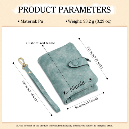 Personalised Women's Wallet Custom Birth Flower and Name PU Leather Wallet Gift for Her | Jessmade