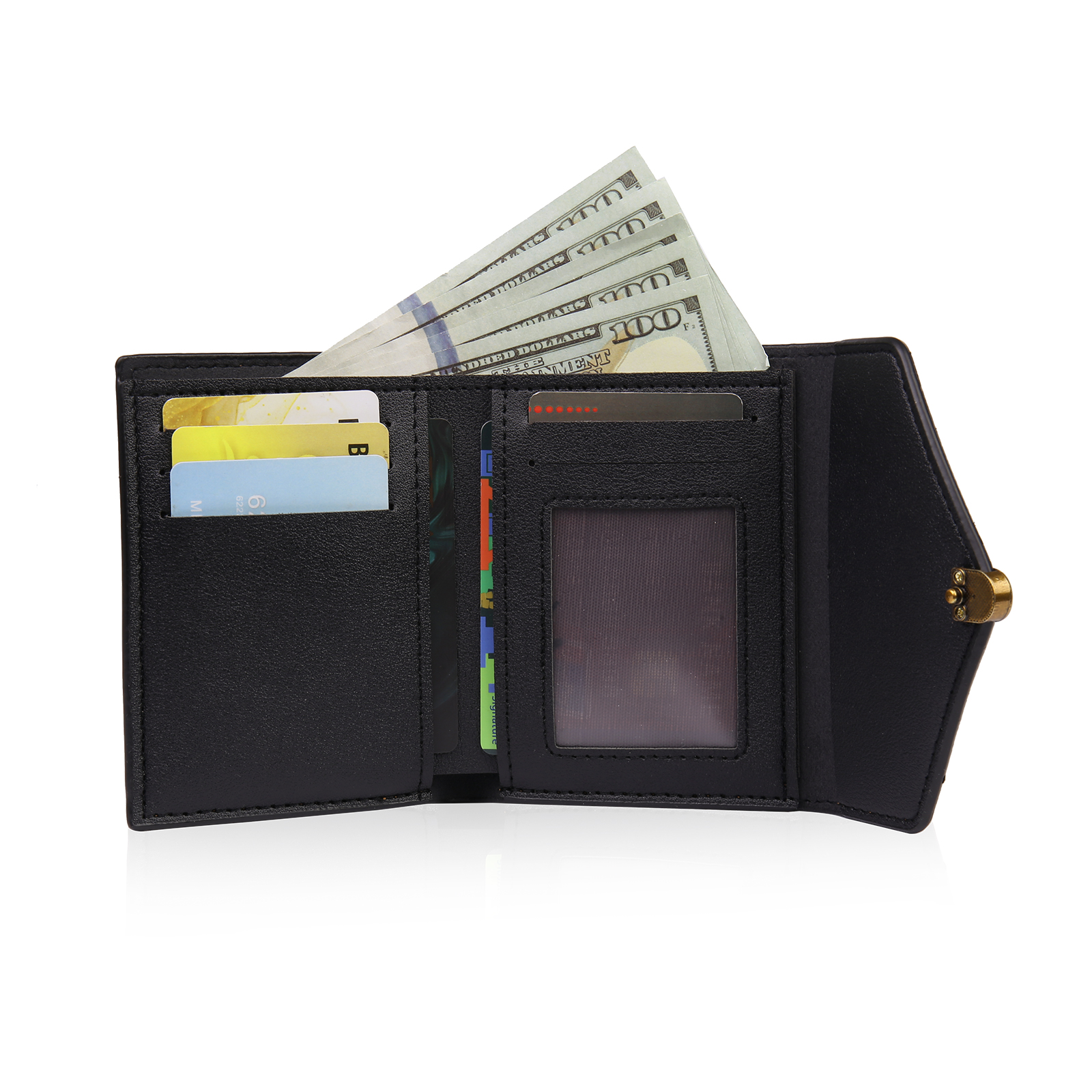 Personalized Photo and Text Pu Leather Brown Folding Women Wallet for Her