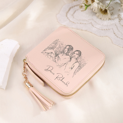 Personalized Photo and Text Pu Leather Pink Folding Women Wallet for Her