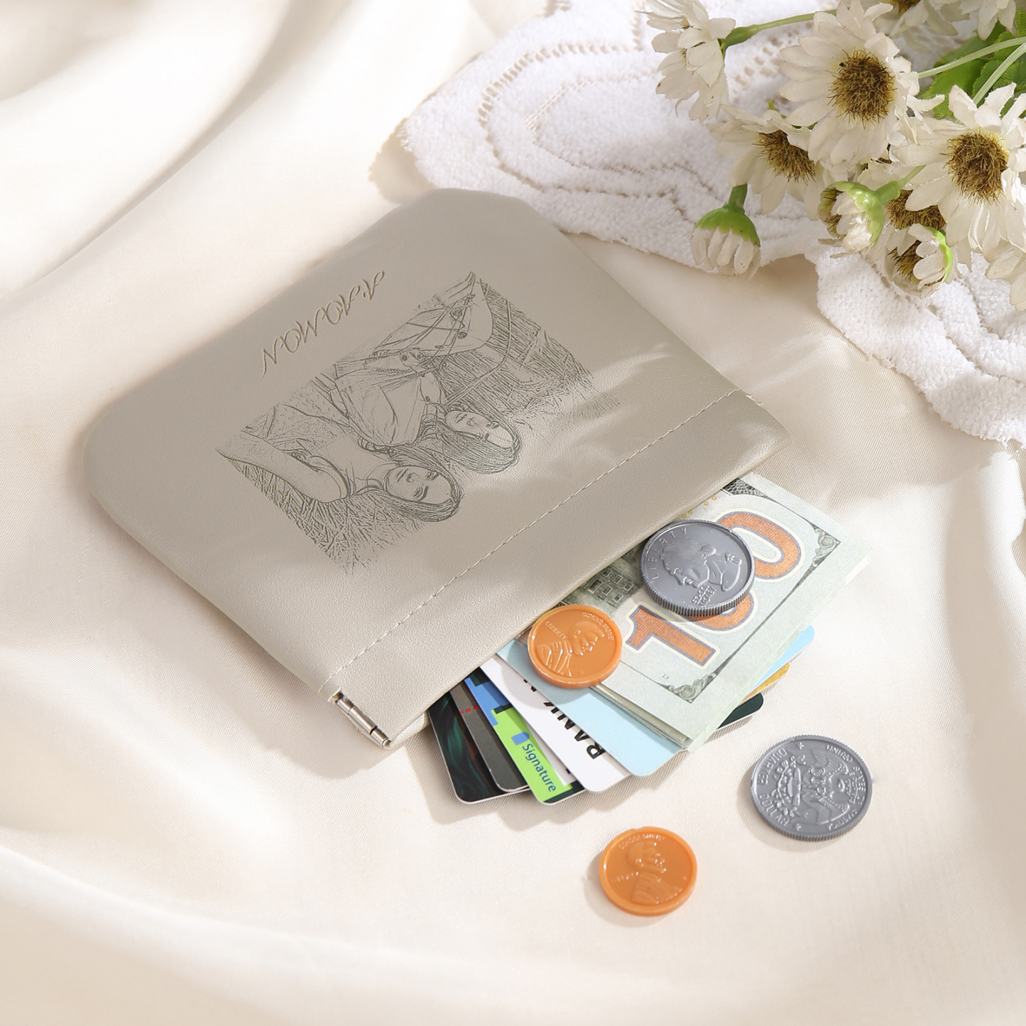 Personalized Custom Photo Pu Leather Wallet Opening Multiple Colors Optional Women's Wallet for Her