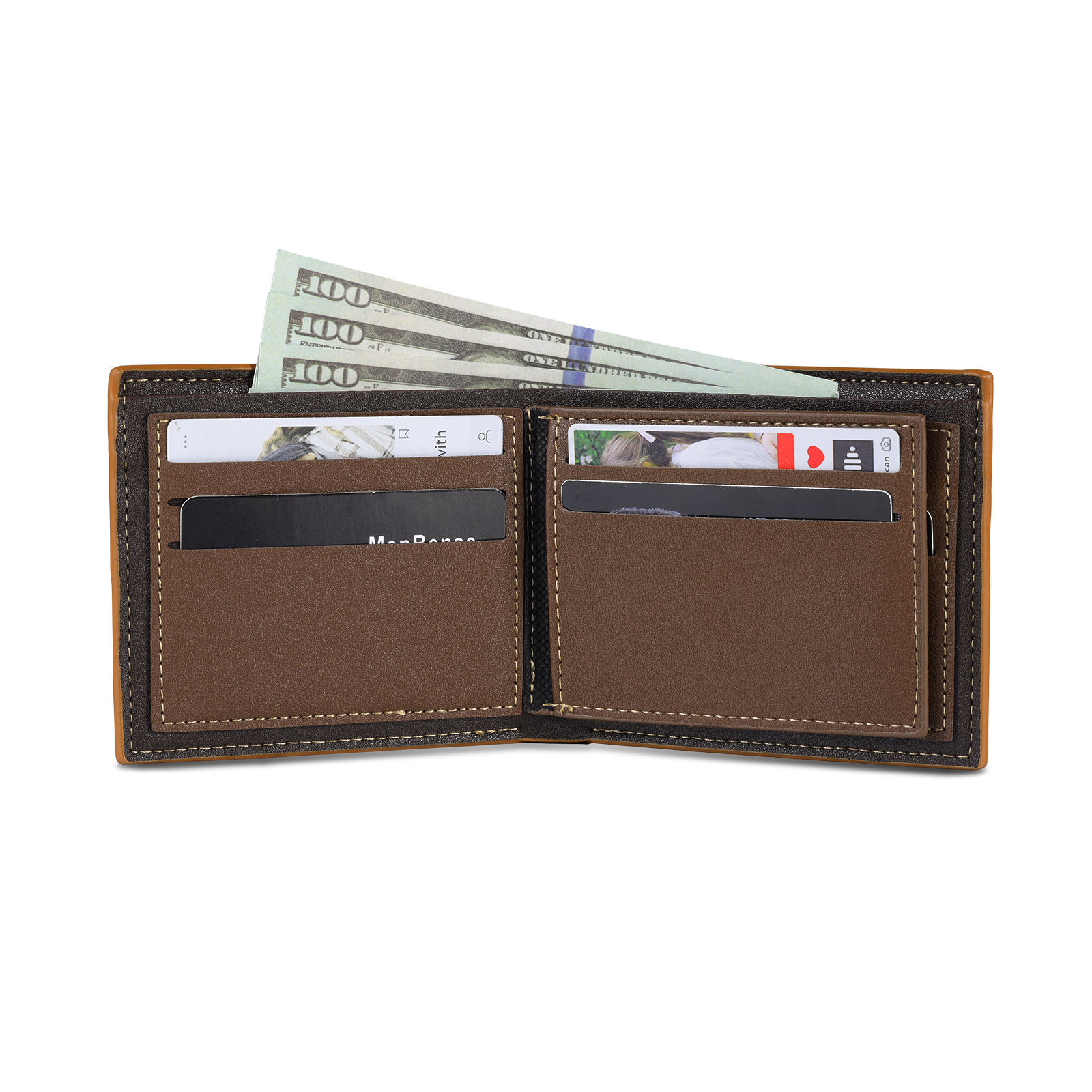 6 Names - Personalised Photo Custom Leather Men's Wallet as a Father's Day Gift for Dad
