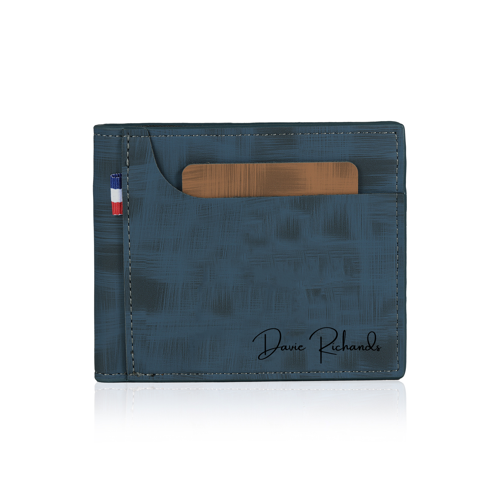 Personalized Custom Name Leather Men's Wallet Custom Name Folding Wallet for Dad