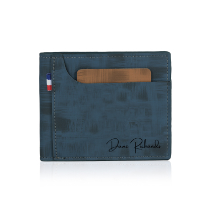 Personalized Custom Name Leather Men's Wallet Custom Name Folding Wallet for Dad