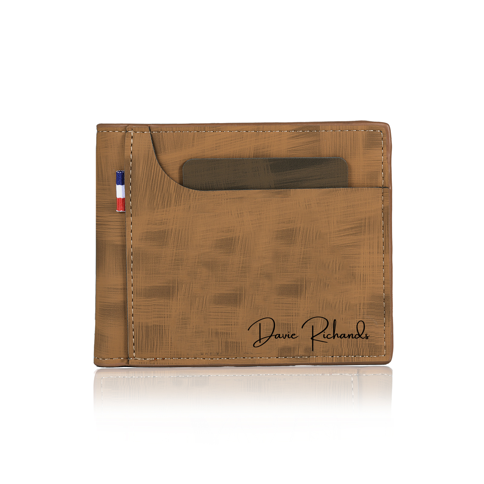 Personalized Custom Name Leather Men's Wallet Custom Name Folding Wallet for Dad