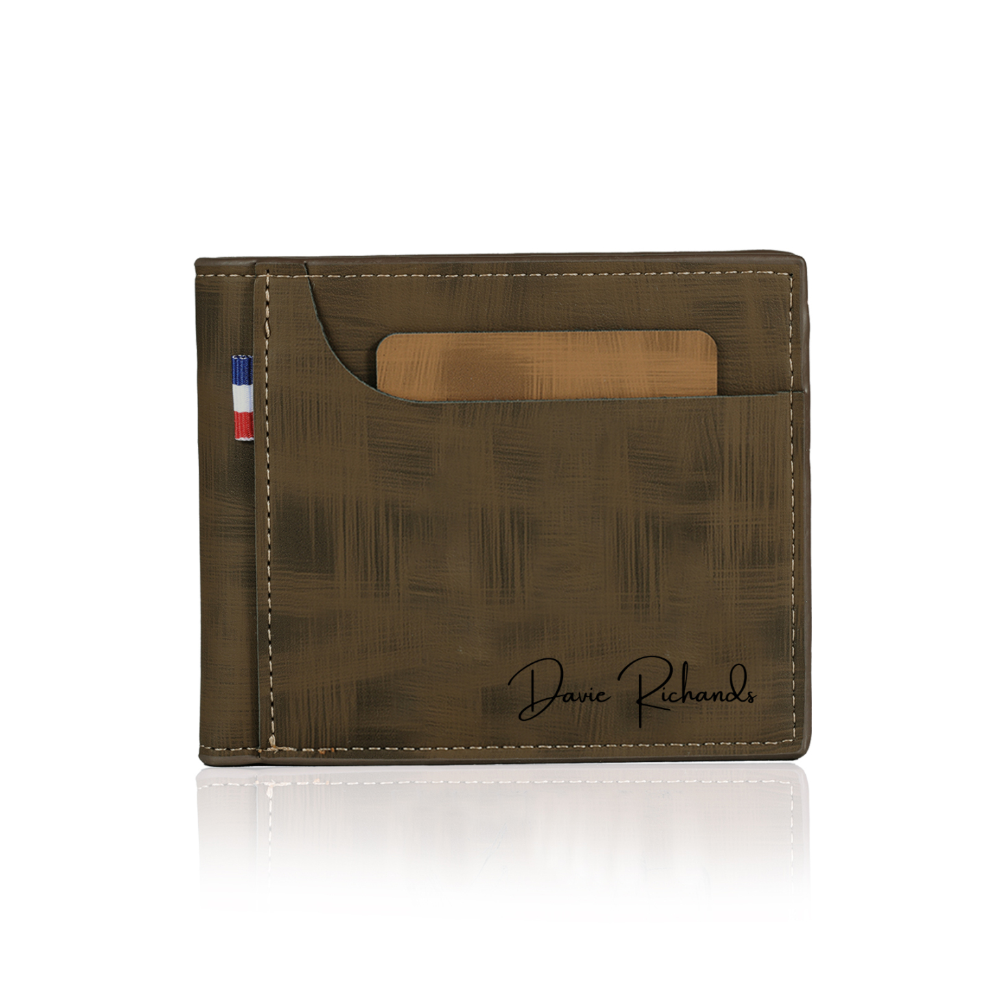 Personalized Custom Name Leather Men's Wallet Custom Name Folding Wallet for Dad