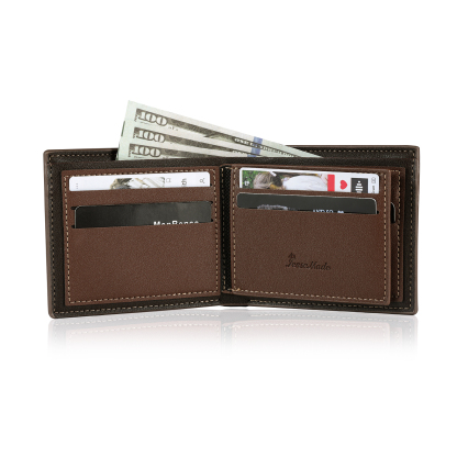 Personalized Custom Name Leather Men's Wallet Custom Name Folding Wallet for Dad