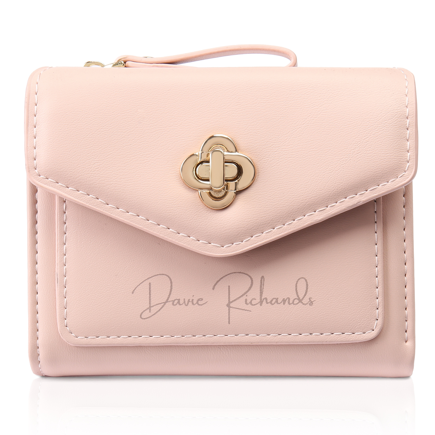 Personalized Photo and Text PU Leather Button Wallet Coin Purse Three Colors Available Gift for Her