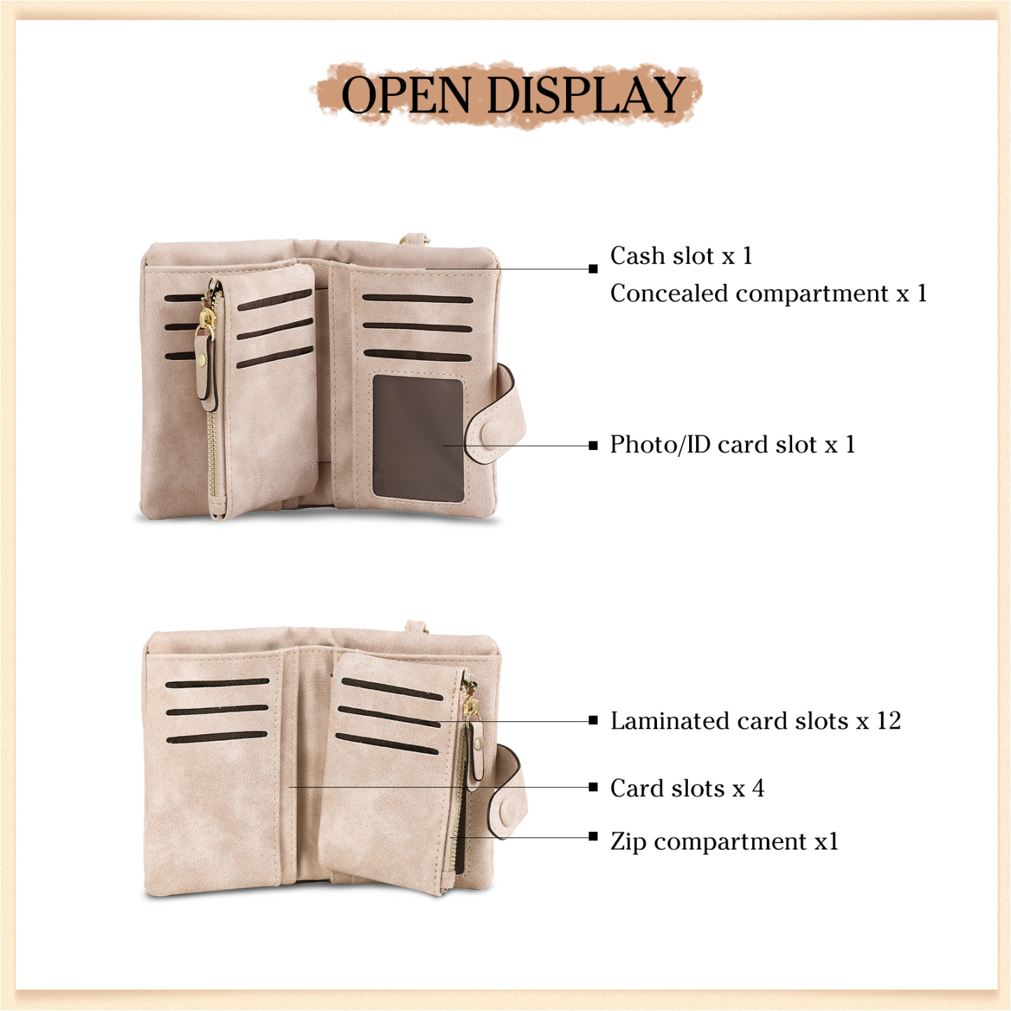 3 Names - Personalized Women's Wallet Customized 3 Names Hand in Hand Folding Women's Wallet Gift for Nan