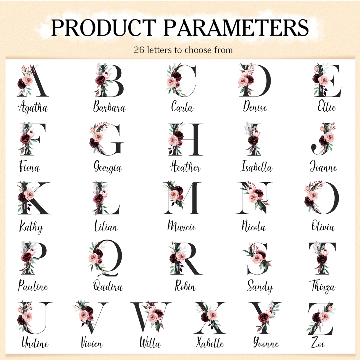 Personalized Exquisite Women'S Wallet Customized Letter And Name Zipper Women'S Wallet