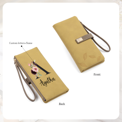 Personalized Exquisite Women'S Wallet Customized Letter And Name Zipper Women'S Wallet