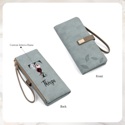 Personalized Exquisite Women'S Wallet Customized Letter And Name Zipper Women'S Wallet