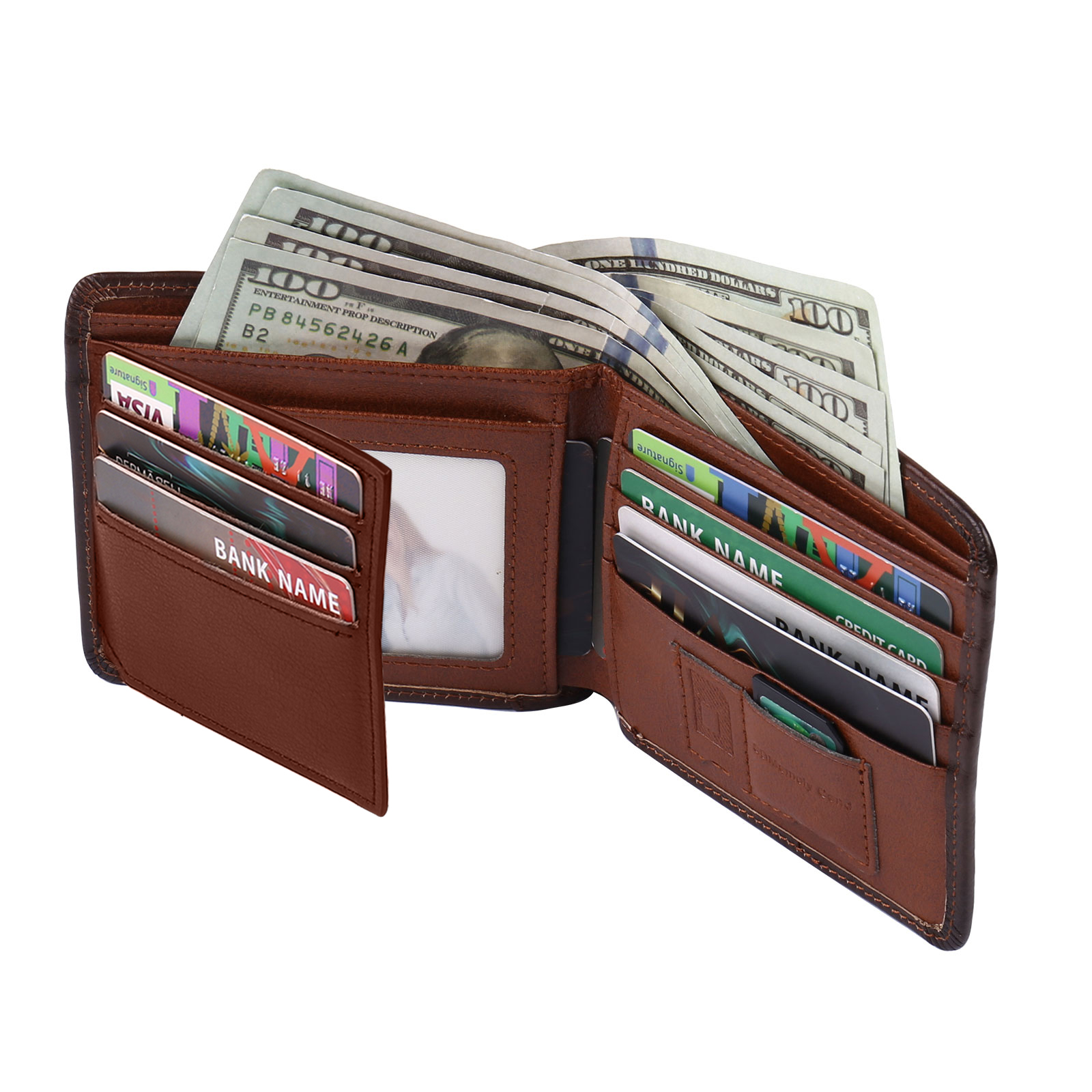 Personalised First  Layer Leather Men's Wallet - Custom Name and Letter Valentine's Day Gifts for Him | Jessemade