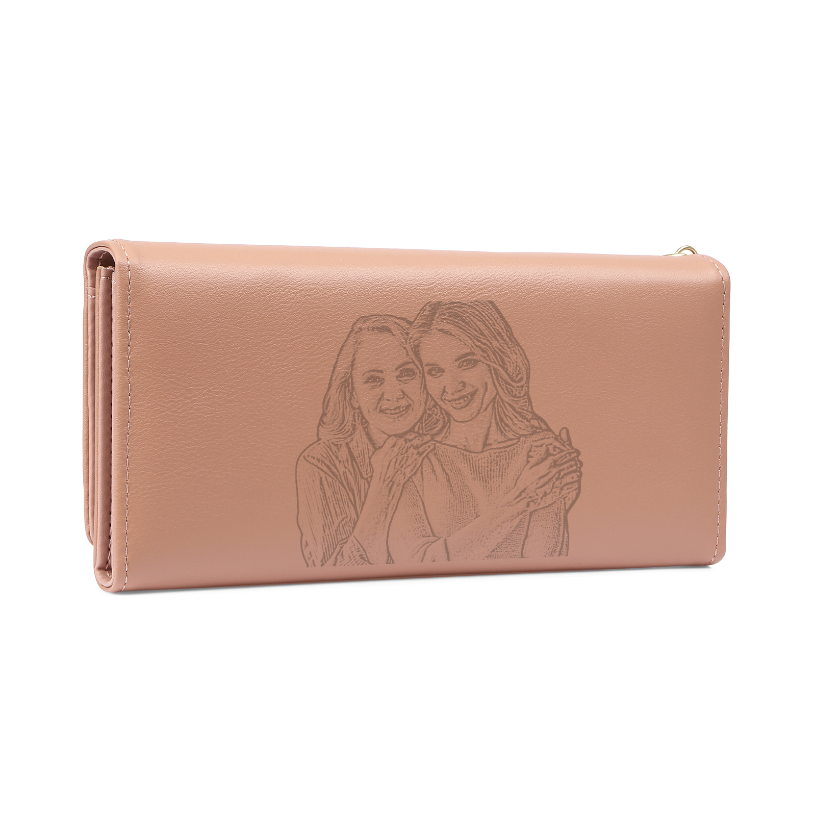 Personalized Women's Wallet Custom Photo and Lettering Blue/Pink Leather Wallet for Grandma | Jessmade