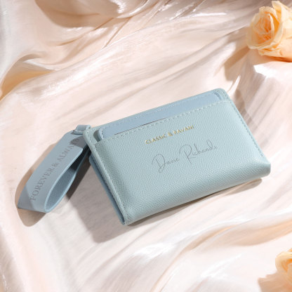 Personalized Women's Wallet Custom Name and 2 Text Leather Wallet for Her | Jessmade