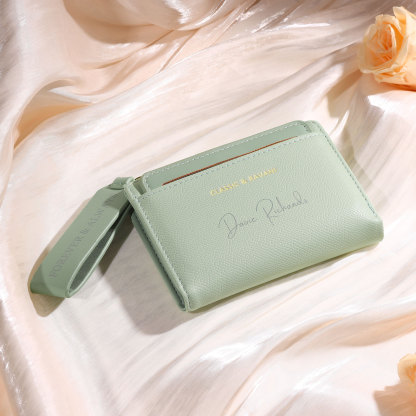 Personalized Women's Wallet Custom Name and 2 Text Leather Wallet for Her | Jessmade