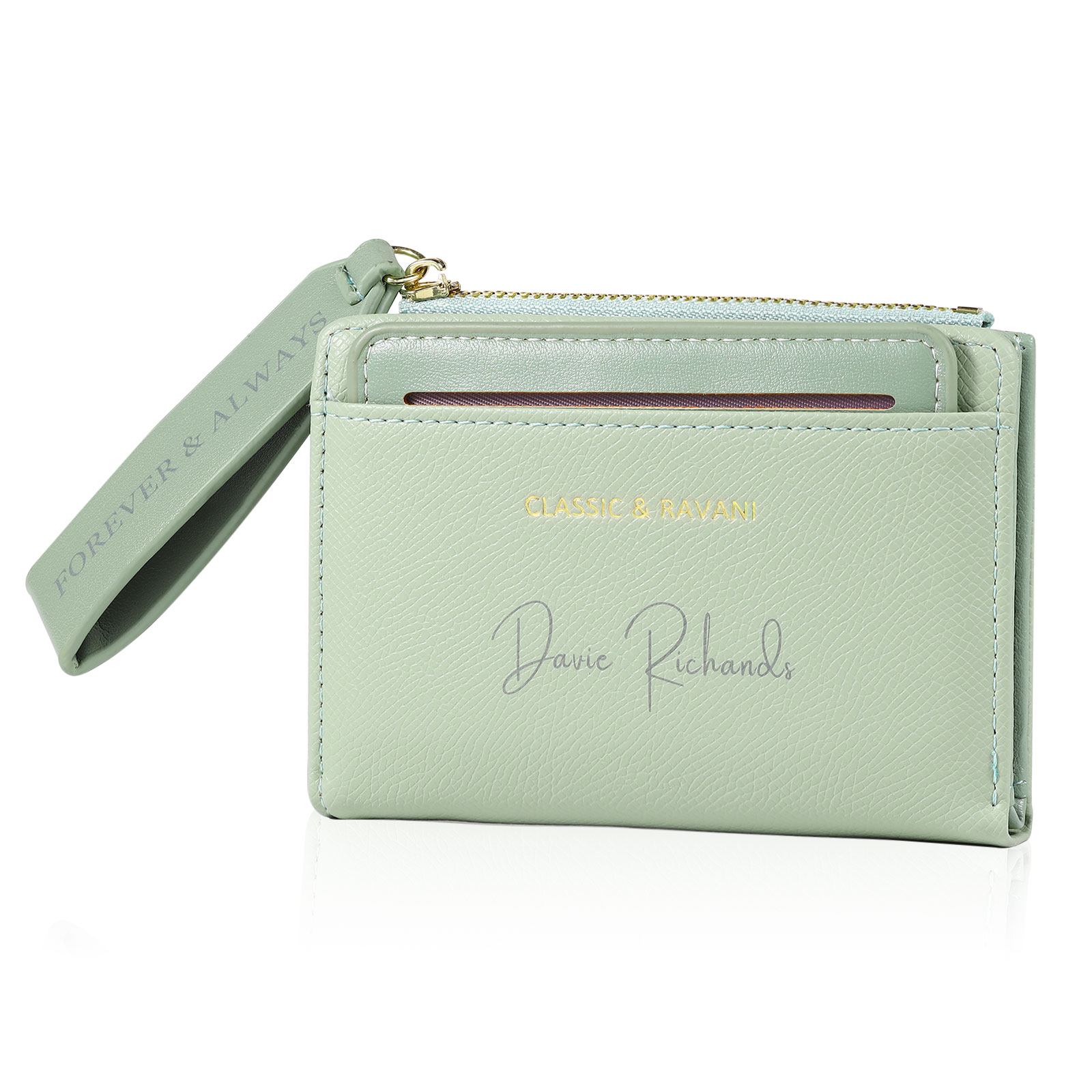 Personalized Women's Wallet Custom Name and 2 Text Leather Wallet for Her | Jessmade