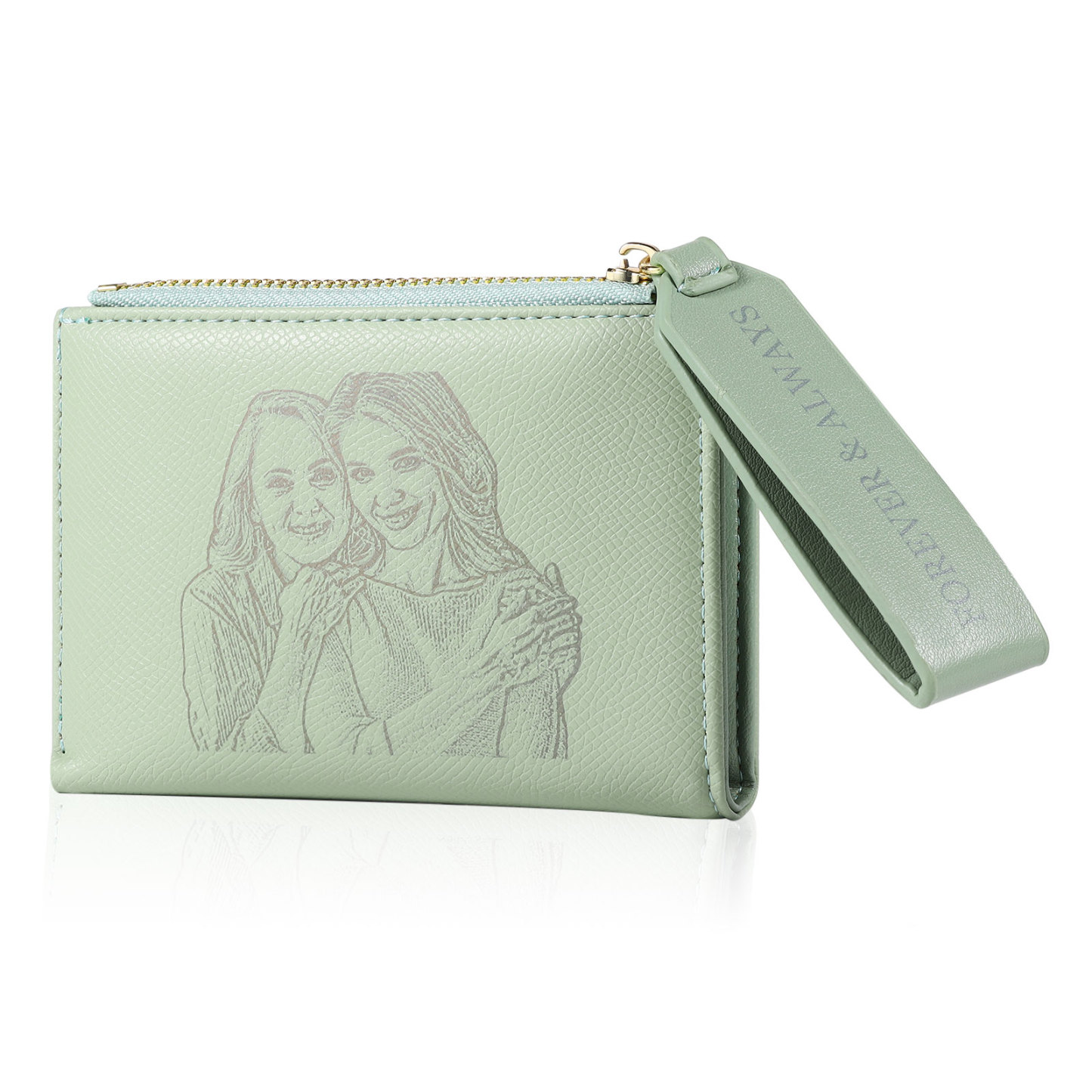 Personalized Women's Wallet Custom Name and 2 Text Leather Wallet for Her | Jessmade